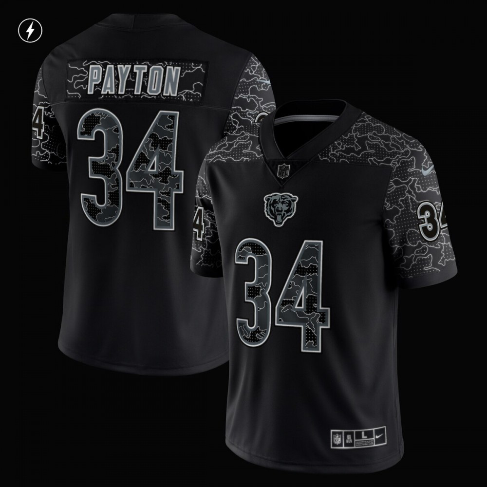 Walter Payton Chicago Bears Nike Retired Player RFLCTV Limited Jersey - Black-GridironStore